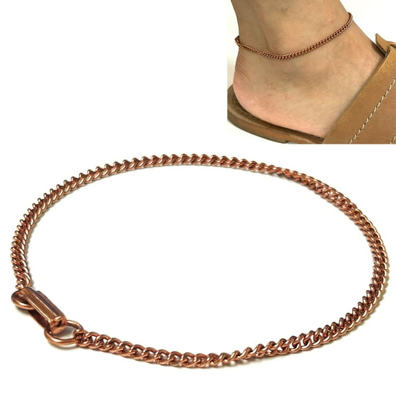 1 Anklet Chain Pure Copper Ankle Bracelet Dainty Link Arthritis Relief Jewelry