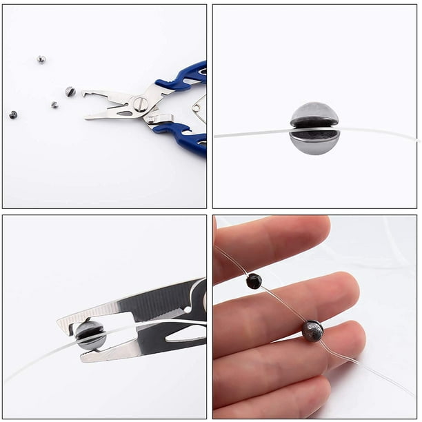 Luter 100pcs Lead Fishing Weight Sinkers, Round Split-Shot Removable Fishing Weights Egg Sinkers 0.5g, 0.8g, 1.0g