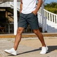 thumbnail image 6 of Viadha Mens Cargo Shorts Casual Stretch Shorts Solid Color Elastic Waist Button Closure Shorts for Summer Work Outdoor with Pockets, 6 of 10