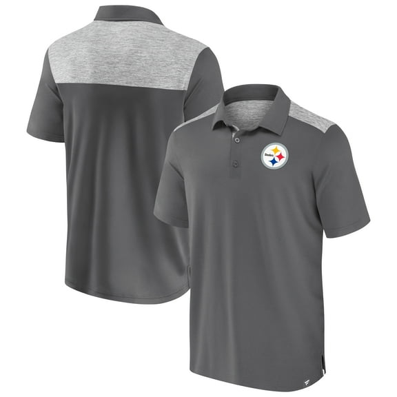 Men's Fanatics Gray Pittsburgh Steelers Long Shot Polo