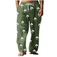thumbnail image 2 of Pantalones largos para hombre, cintura elástica, transpirables, cómodos, suaves, informales, de playa, de poliéster., 2 of 5