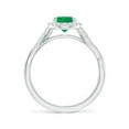 thumbnail image 2 of ANGARA Natural Oval 1.1 ct Emerald Halo Twisted Vine Ring in 14K White Gold for Women (Size-8x6mm) | May Birthstone, Birthday, Anniversary, Jewelry Gift for Women | Natural Emerald Ring, 2 of 9
