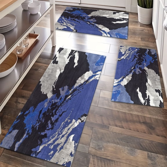 Floor Rugs Sets 3 Piece with Runner, Farmhouse Kitchen Rugs and Mats Non Skid Washable Runner Rug for Kitchen Sink Laundry