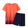 thumbnail image 2 of Faraee Toddler Boys Clothes Athletic Summer Short Sleeve T-Shirt and Shorts Kids Quick Drying Outfit Sport Team Soccer Set Black 18-24 Months, 2 of 5
