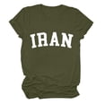 thumbnail image 2 of Camiseta de Manga Corta Impresa de Cuello Alto para las Mujeres, Tops de Cuello Redondo para las Mujeres Mezcla de Poliéster de Spandex de Uso Diario Casual, 2 of 5