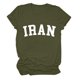 thumbnail image 2 of Camiseta de Manga Corta Impresa de Cuello Alto para las Mujeres, Tops de Cuello Redondo para las Mujeres Mezcla de Poliéster de Spandex de Uso Diario Casual, 2 of 5