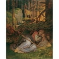 thumbnail image 3 of Joseph von Führich 20x24 Black Modern Framed Museum Art Print Titled - Genoveva's Rest in the Forest (1869), 3 of 5