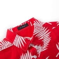 thumbnail image 4 of Blusa de camisa de manga corta con solapa de moda informal con patrón estampado para hombre Pompotops oipoqjl47118, 4 of 8