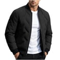 thumbnail image 2 of Trikvn Men's Bomber Jacket Casual Lightweight Quilted Zip Up Fall Outerwear Coat with Pockets for Golf Everyday Wear Classic Windbreaker Jackets Top, 2 of 7