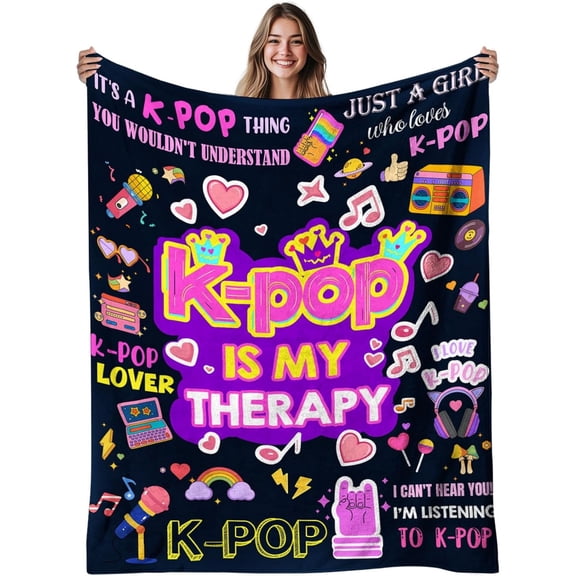 Kpop Blanket Gifts for Teens, Soft Flannel Ramen 40x50in Blanket for Fans, Trendy Kpop Merch Gifts for Young Adults, Ideal Gifts for Teens and Young Adults,Gift for Chritsmas Thanksgiving