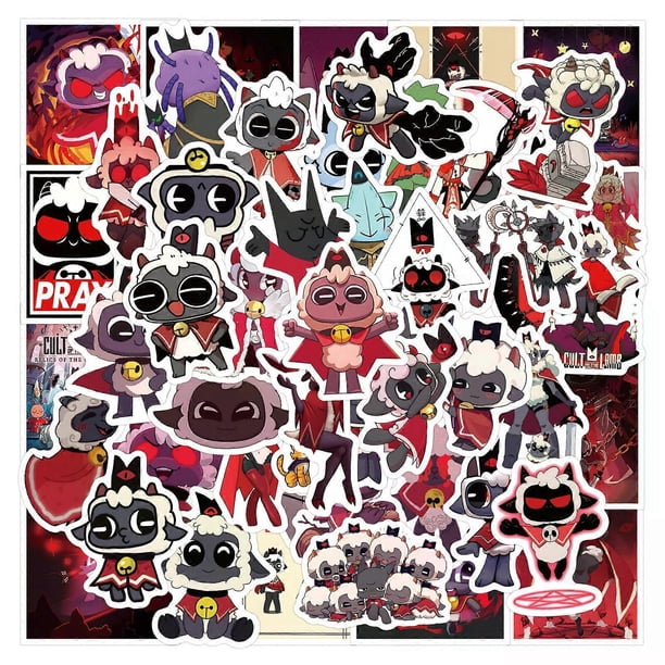 120X Cult of the Lamb Steam Roguelike Video Game PS5 XBox Stickers Graffiti Book, Gaming Stickers