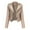 Beige, variant on Lovskoo Women's Leather Jacket Casual Long Sleeve Printed Turndown Collar Zipper Jacket Motorcycle Jacket Beige