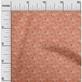 thumbnail image 2 of oneOone Silk Tabby Dark Peach Orange Fabric Floral Dress Material Fabric Print Fabric By The Yard 42 Inch Wide, 2 of 4