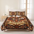 thumbnail image 3 of Twin XL Quilt Set 68''x98'', Bohemian Flower Lightweight Bedspread Coverlet Set with 2 Pillow Shams, Boho Tribal Colorful Distressed Printed Breathable All Season Quilt Bedding for Dorm/Guest Room, 3 of 9