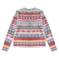 thumbnail image 5 of Bovemsi Sweaters for Women Cozy Women's Knitted Isle Print Retro Sweater Casual Loose Crewneck Long Sleeve Cropped Pullover Tops Fall Sweaters, 5 of 5