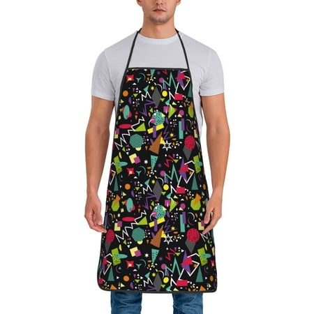 

Zeuib Colorful Geometric Figures Print Unisex Waterproof Aprons Cooking Aprons for Kitchen Gardening and Salon Water & Oil Resistant
