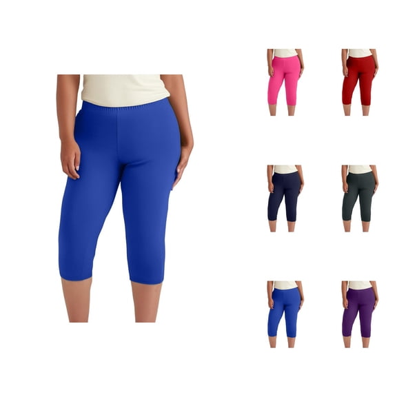 Capri Leggings for Women Summer Casual Plus Size Elastic High Waisted Slim Fit Tight Workout Yoga Pants