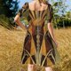 thumbnail image 5 of Vestido de manga corta Aurora Borealis Northern Lights vestidos con mangas largas ropa de verano, 5 of 7
