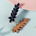 thumbnail image 4 of MIALLO Blue Crystal Leaf Hair Barrettes - 2Pcs Golden Sparkly Hair Clips for Women, Elegant Zircon Headpiece for Daily Office Wedding Party, 4 of 7