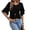 Black, variant on T-Shirts for Women Solid Color V-Neck with Double Layer Flared Elbow-Length Sleeve Top Womens Tops Navy M
