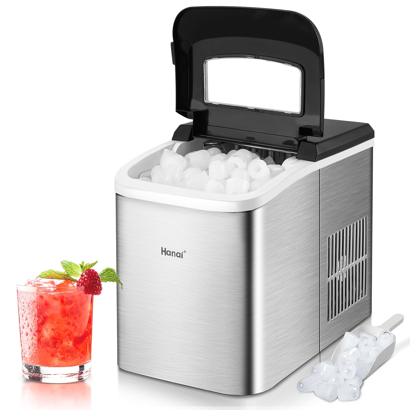 WANAI Ice Makers Countertop,26.5lbs/24H, SelfCleaning Portable Ice
