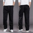 thumbnail image 4 of DDAPJ pyju Mens Cotton Cargo Pants Clearance Sales, Solid Straight Leg Casual Work Trousers Elastic Waist Running Athletic Pants Outdoor Lightweight Tactical Pants with Multi Pockets Black 5XL, 4 of 5