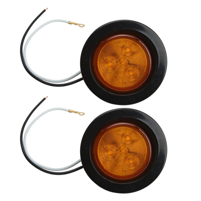 Luz Led redonda para remolque, lámpara de liquidación de marcador lateral amarillo, impermeable, Universal, para camioneta, autobús, camioneta, UTE, UTV, 2 pulgadas Jadeshay A