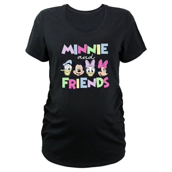 Women's Mickey & Friends Colorful Logo and Faces Graphic Maternity T-Shirt