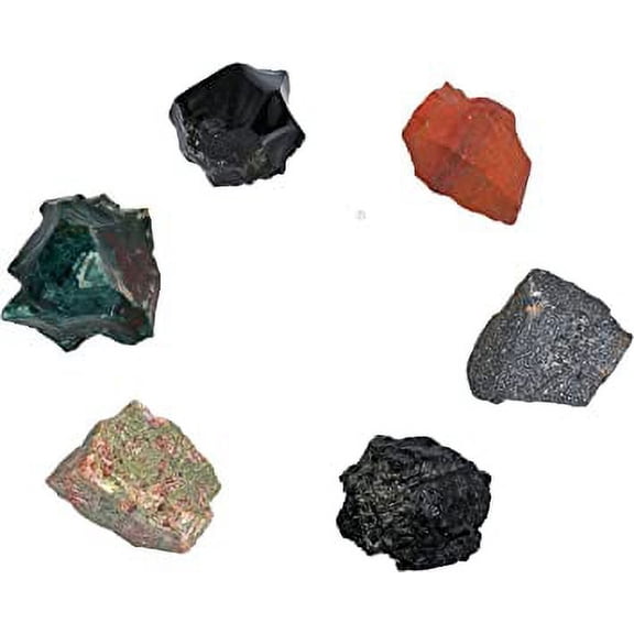 Health Crystal Stone Set - Jasper Black Obsidian Black Tourmaline Bloodstone Hematite Unakite
