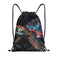 thumbnail image 1 of Saiise Colorful Plant Turtle A Pattern Sports Drawstring Backpack - String Swim Gym Bag with Wet Proof Pocket for Women&Men-Small, 1 of 6
