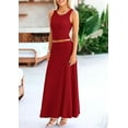 thumbnail image 4 of PRETTYGARDEN Women's 2 Piece Maxi Skirt Sets Casual Summer Knit Cropped Tank Top High Waisted Long Skirts Outfit, 4 of 10