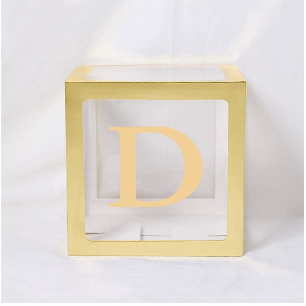 Caja de globos transparente con nombre de edad, decoraciones para Baby Shower, primer cumpleaños, revelación de género, decoración de bautismo, color dorado