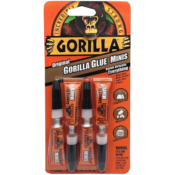 Gorilla Super Glue 4-Pack - Clear, 3 Gram Tubes, Impact-Tough Formula
