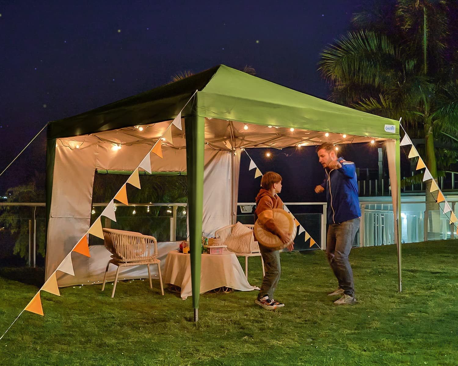 Quictent 8x8 Pop up Canopy Tent with Sidewalls Mesh Windows Waterproof Green in Nepal at NPR 24917 Rating 5