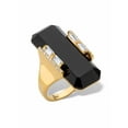 thumbnail image 2 of PalmBeach Jewelry Genuine Black Onyx and Cubic Zirconia Cocktail Ring .59 TCW in 18k Gold-plated Sterling Silver, 2 of 4
