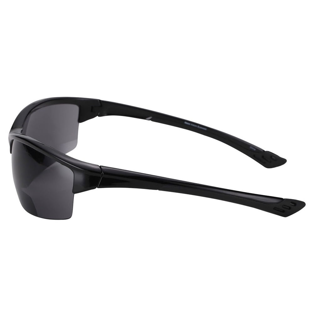 2 Pair of "The Skillful" Lightweight Sport Wrap Polarized Bifocal Sunglasses - Black/Tortoise - 1.50