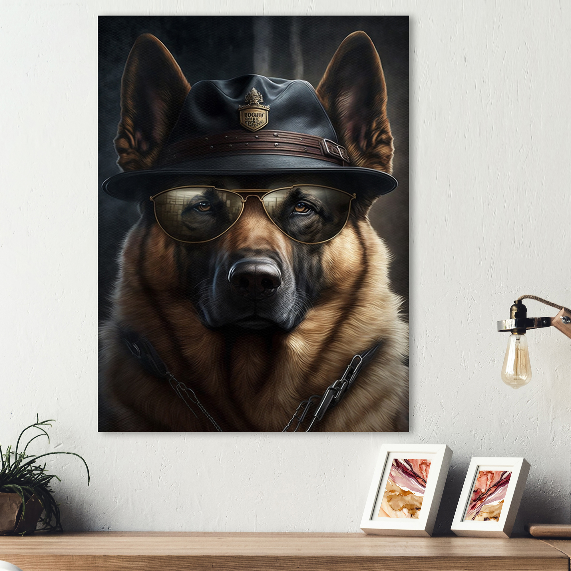 Designart Mafia German Shepard Canvas Wall Art