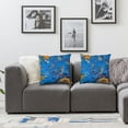thumbnail image 3 of Nawypu Throw Pillow Covers Chinoiserie Flower Bird Print, Square Cushion Pillow Cases with Piped Edges, 2pcs,(Garden of Glamour Cobalt Blue), 3 of 6