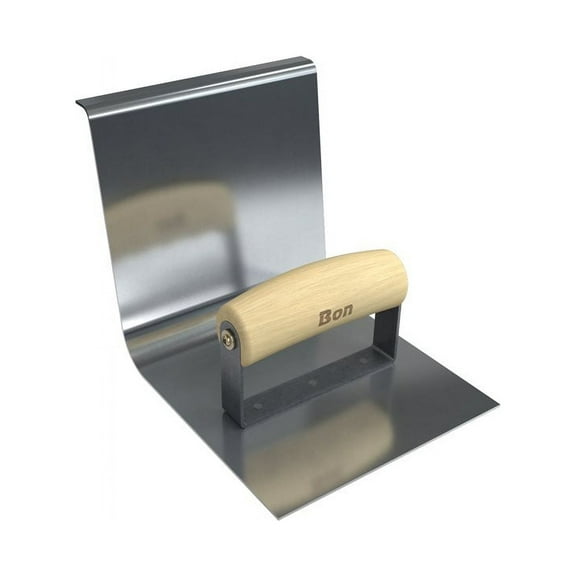 Bon 12-812 Base Tool -Stainless Steel 6-inch X 6-inch - 1-inch Radius 6-inch Lip Wood Handle