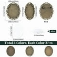 thumbnail image 2 of 1 Box 6pcs Brooch Pin Making Kit Cabochon Bezel Tray Tibetan Style Alloy Metal Antique Photo Badge Pin Basic Blank Bezel Include 6pcs Glasses Cabochon for Jewelry Making Women DIY Crafting, 2 of 5