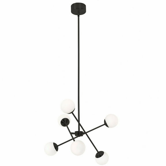 PRLP24L30D1BK AFX Pearl - 40W 6 LED Pendant In Mid-Century Modern Style-4 Inches Tall and 24 Inches Wide-Black Finish
