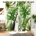 thumbnail image 2 of Lfeey Blackout Curtains, Green Palm Leaf Print Grommet Curtains, Room Darkening for Bedroom Apartment, 84 Inches Long, 2 Panels, 2 of 6