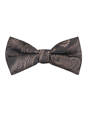 New Brand Q Men's micro fiber formal Self-tied Bow tie only rust black paisley 