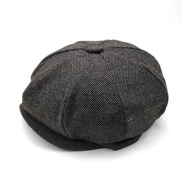 Sombreros para hombre y mujer, estilo boina a cuadros, sombreros con visera, sombreros octogonales, sombreros de poliéster para hombre.
