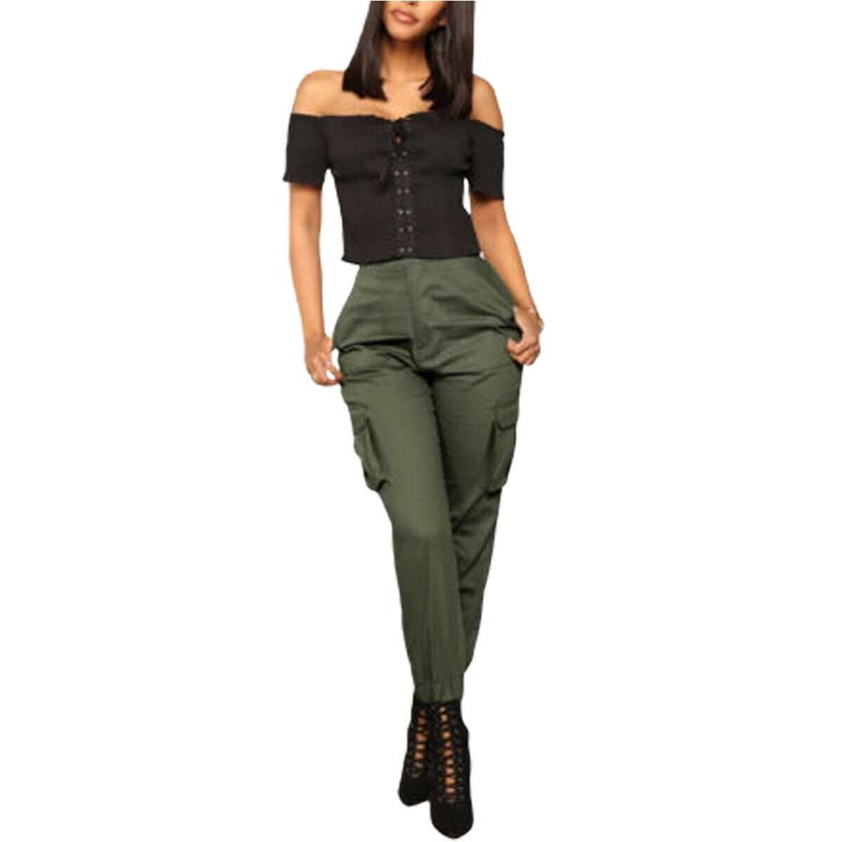 high waisted camo pants womens