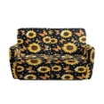 thumbnail image 3 of Xixirimido Recliner Loveseat Cover Non-Slip Reclining Couch Covers for 2 Seat, Recliner Sofa Cover Furniture Protector with Pockets for Kids, Pets, Butterfly Sunflower Black, 3 of 8