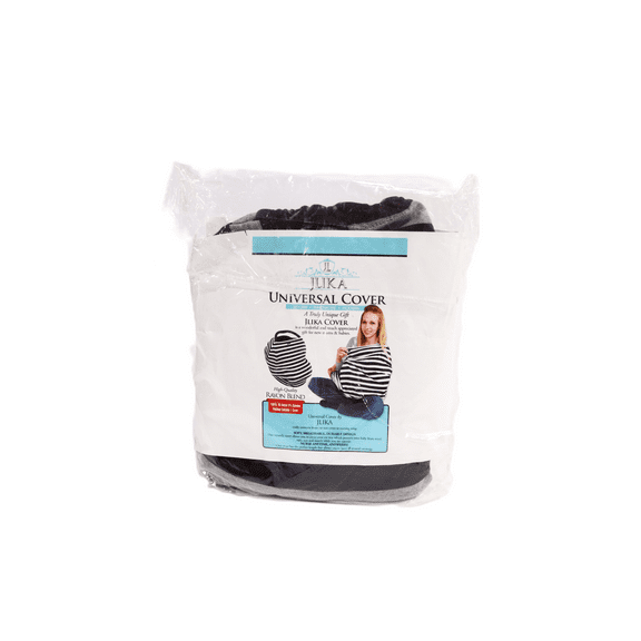 JLIKA Baby Car Seat Canopy Cover and Stretchy Nursing Cover - Black Gray Stripe