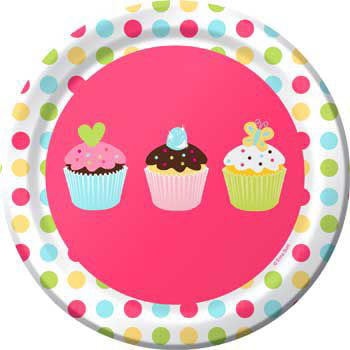 Cupcake Birthday Cake Plates (8-pack) - Party Supplies