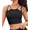 black, variant on Attraco Womens Padded Mesh Bikini Top Swimsuit Top Only Crop Top Adjustable Straps Swim Top