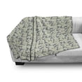 thumbnail image 2 of Floral Soft Flannel Fleece Throw Blanket, Rhythmic Blossoming Flowers Illustration Budding English Garden Art, Cozy Plush for Indoor and Outdoor Use, 50" x 70", Blue Grey and Eggshell, by Ambesonne, 2 of 5